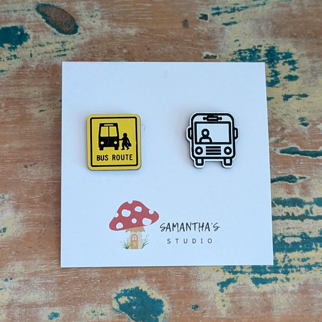 Bus Route Stud Earrings