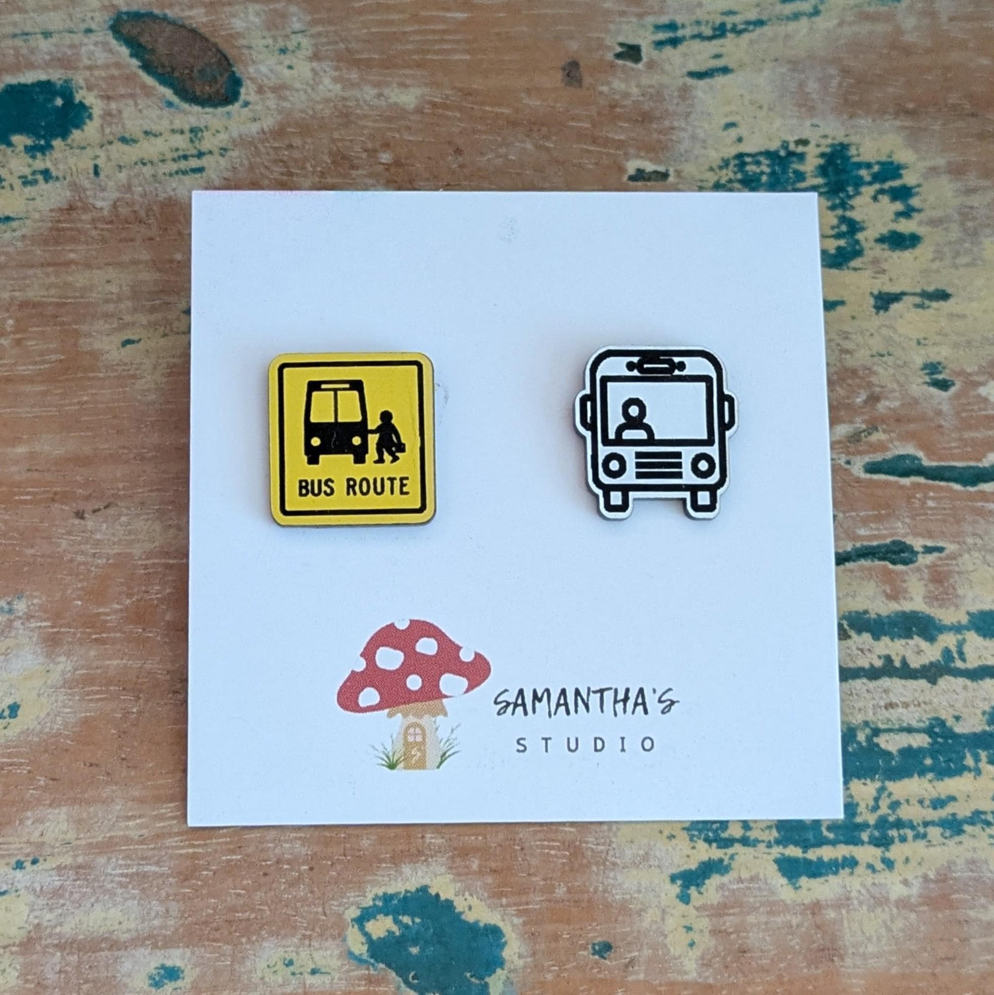 Bus Route Stud Earrings