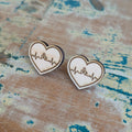 Coffee wooden stud earrings